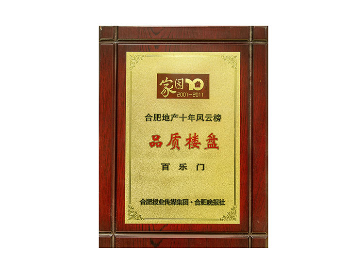 合肥地產(chǎn)十年風(fēng)云榜品質(zhì)樓盤百樂門